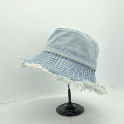 Unisex Washed Denim Bucket Hat - Vintage Fisherman Cap For Men & Women