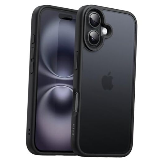 Matte Case for iPhone 16 6.1-Inch, Shockproof Military Grade Drop Black