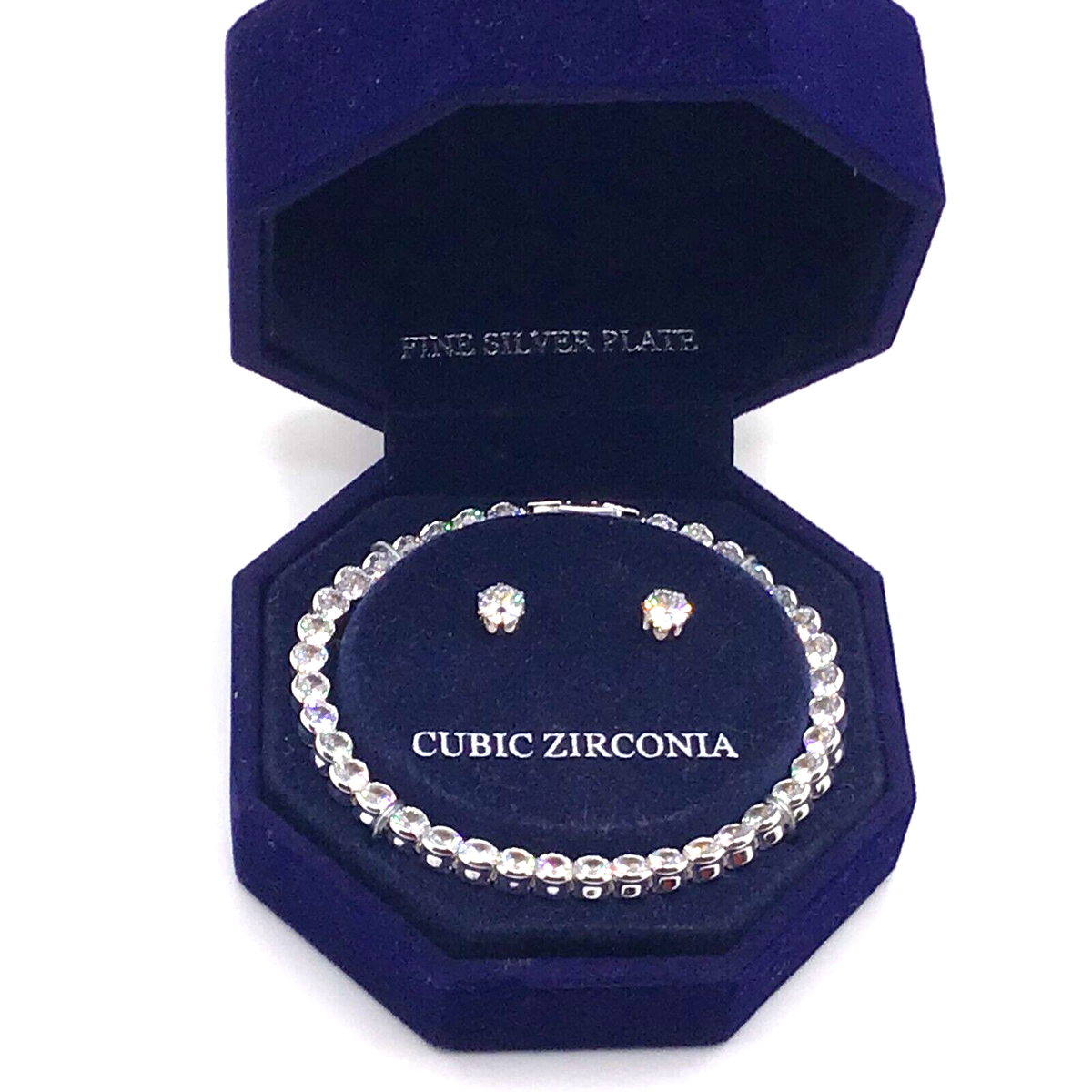 Macy's Elegant Fine Silver Plated Cubic Zirconia Tennis Bracelet - Main Image