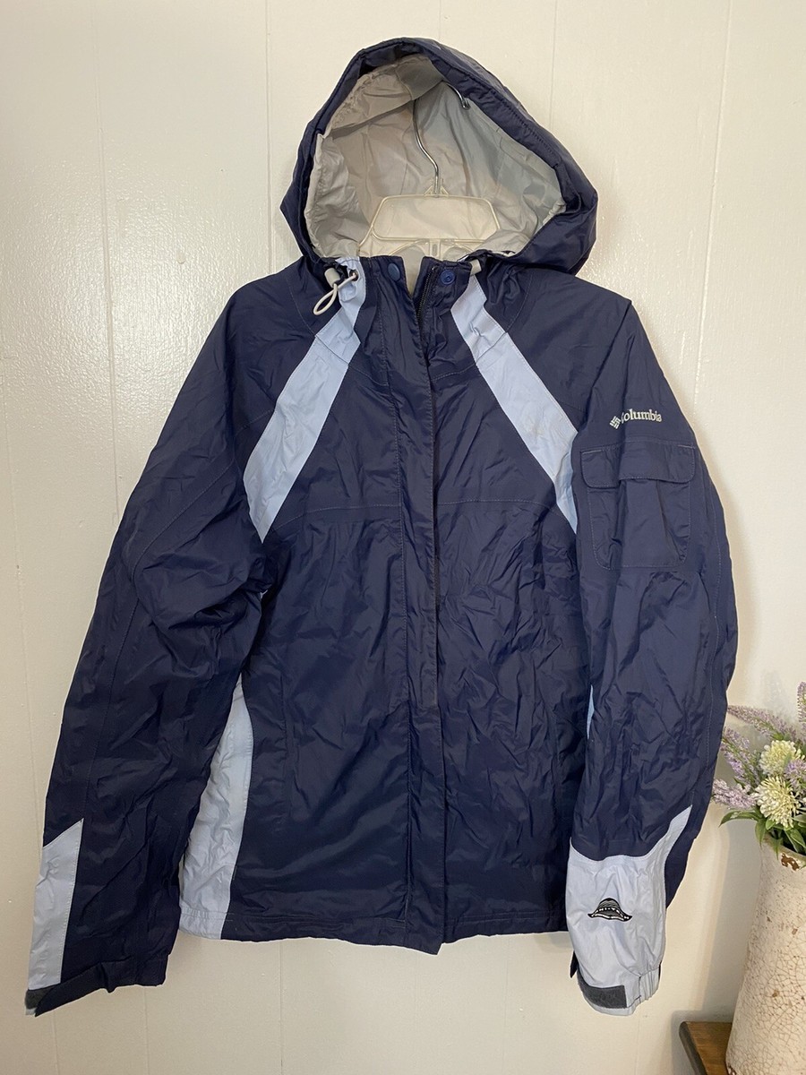 Colombia キネティックス　月面模様 レインジャケット　Lサイズ Columbia M Rain Jacket Blue Full Zip Lined Hooded Omnitech