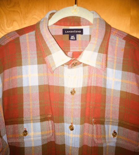 Grayt/Maroon Plaid Flannel Shirt Size 