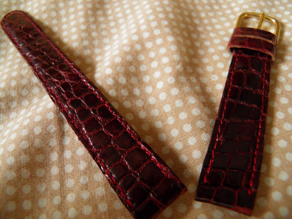 Bracelet crocodile bordeaux 14mm fait main en France de luxe - 3