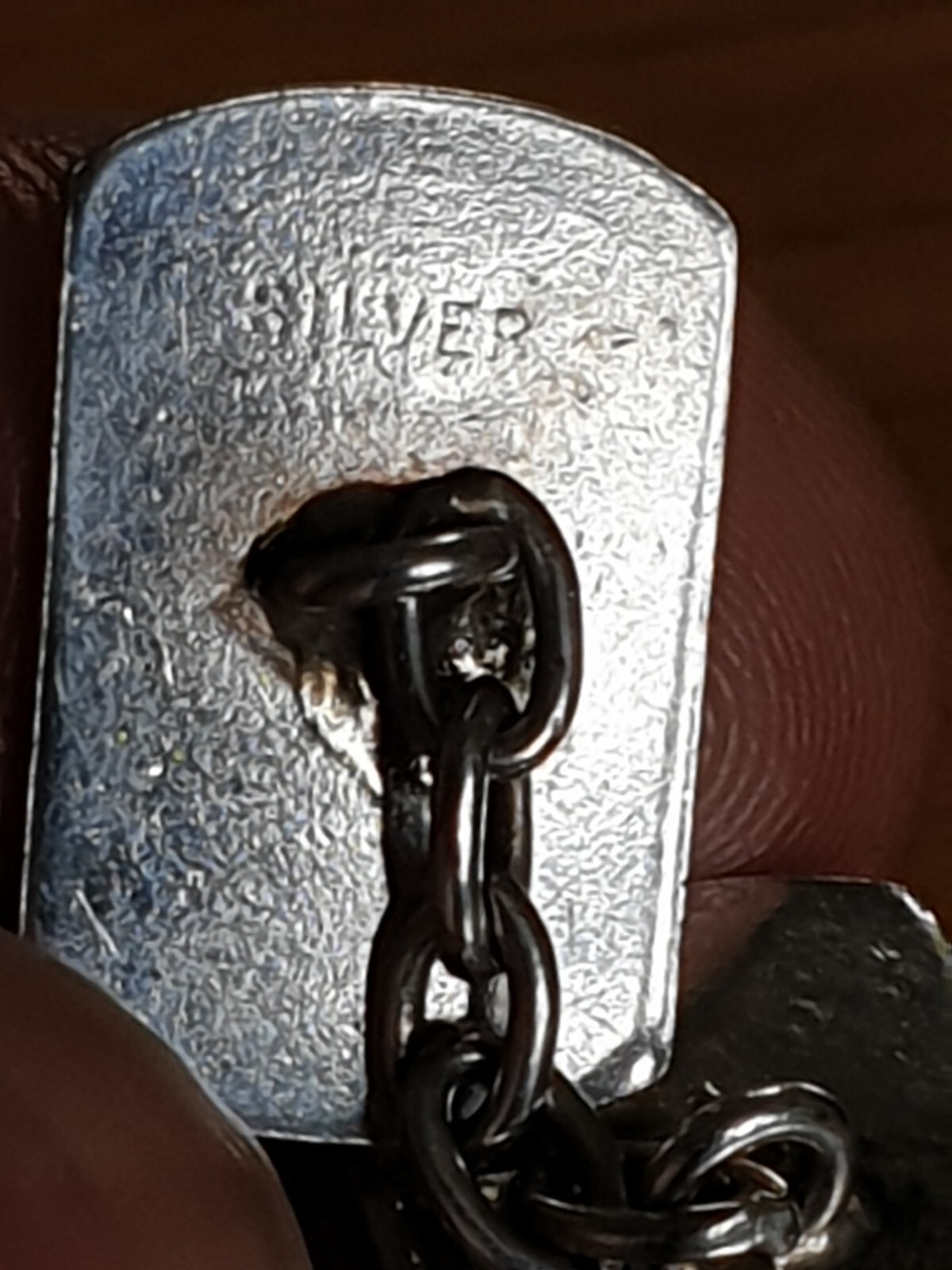 Vintage Etched  Solid Silver Rectangular Cufflinks - image 6