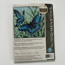 NEW Cross Stitch Kit Butterfly Duo 12 12 cm Dimensions