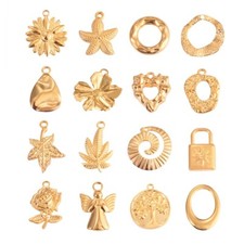 10x Charms 18K Gold Pendants for DIY Jewelry  handmade DIY jewelry Making