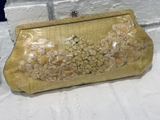 Magid Vintage Vinyl Floral Clutch