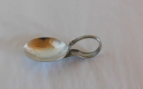 Sterling Silver Baby Spoon - Bent Curved Handle - PRELUDE by International  #141