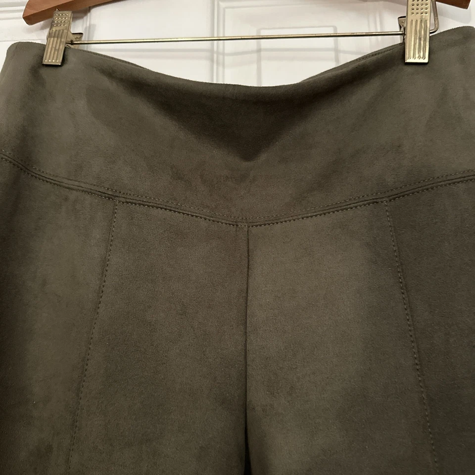 Leggings WHBM PASARELA Talla 12 Verde Oliva Imitación Gamuza Leggings Foto 3 de 4