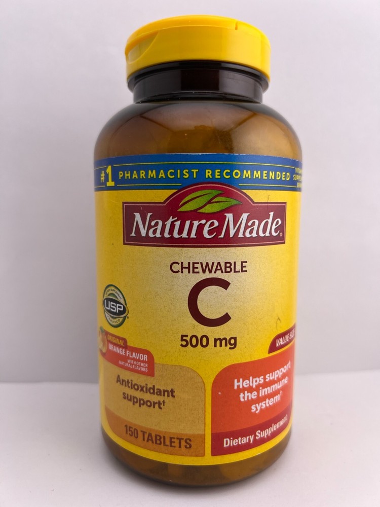 Nature Made CHEWABLE Vitamin C 500 mg Immune Support, Orange Flavor, 150 Tablets