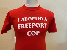 Vintage 90's I Adopted A Freeport Cop Red T Shirt Size S