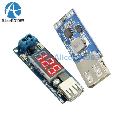 DC-DC Step-down Buck Convert 4.5-40V To 5V 2A USB Charger Voltmeter Power Module