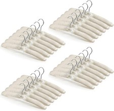 24 Pieces Satin Padded Hangers 38.5 x 13.5 x 3.5 centimeter, Beige