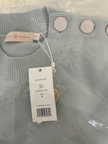 AUTH Tory Burch Wool Blend Rose Sweater 