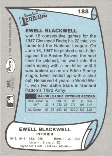 1988 and 1989 Pacific Baseball Legends MLB Set Break #1-#220 — You Choose! - Picture 373 of 441