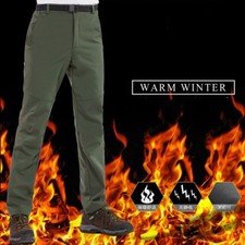 Mens Ski Hiking Pants Fleece Lined Trousers Waterproof Windproof Casual Outdoor