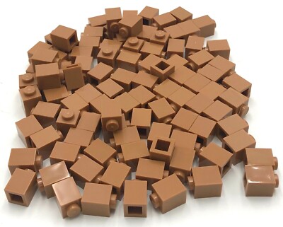 Lego 100 New Medium Nougat Bricks 1 x 1 Building Blocks Pieces