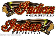 NEW PEEL  STICK INDIAN MOTORCYCLE DOUBLE DECAL LEFT AND RIGHT FACING 2" X .625"