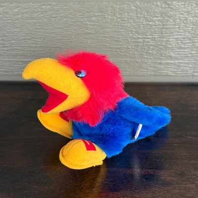 Vintage University of Kansas KU Jayhawk Plush Small Beanbag Toy by Dan Brechner