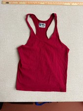Vintage University Wear Red Ribbed Racerback Tank Top Made in USA Size XL