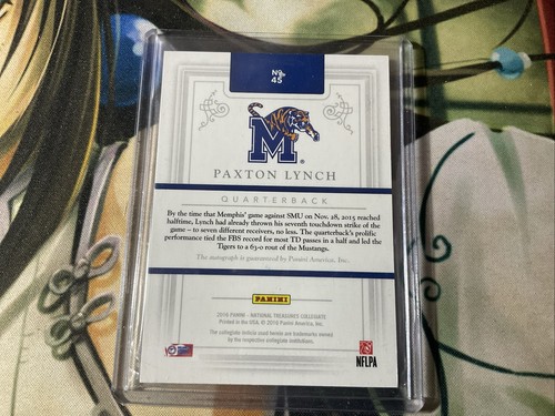 2016 National Treasures Collegiate Signatures /25 Paxton Lynch Rookie Auto RC - Picture 7 of 9