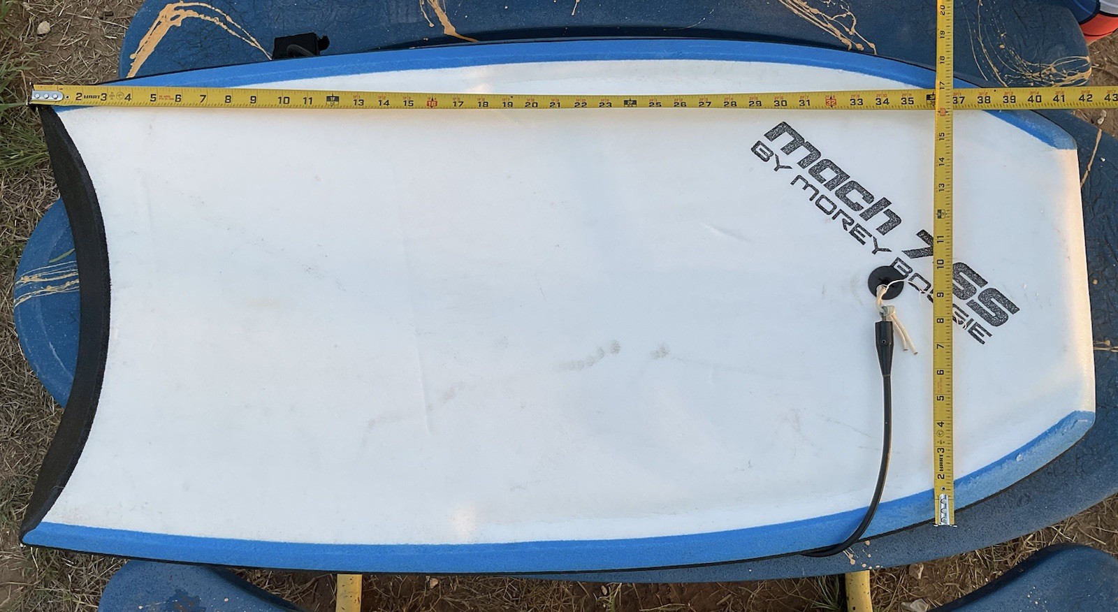 Vintage Morey Boogie Bodyboard Mach 7-SS White Silver Surfing Water Sports