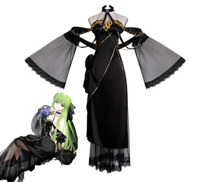 Hot Anime Role C.c. Black Formal Dress Cosplay Comicon Cosplay Costume Party