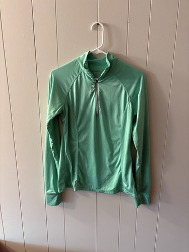 Reebok Womens Small Green Long Sleeve Pullover Running Athletic Top K2 - Picture 3 of 7