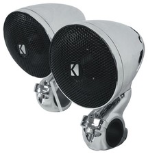  2 Kicker 47PSM34 3" 100w PSM Motorcycle/ATV Handlebar Speakers in Chrome PSM34