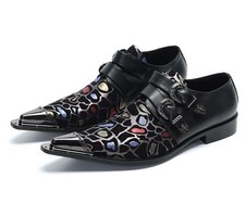 Men Business Pointy Toe Buckle Strap Leather Shoes Party Dress men Shoes 37-47
