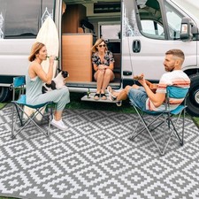 Green Decore Bliss Grey White Rug 180x270cm Waterproof Outdoor Picnic Mat