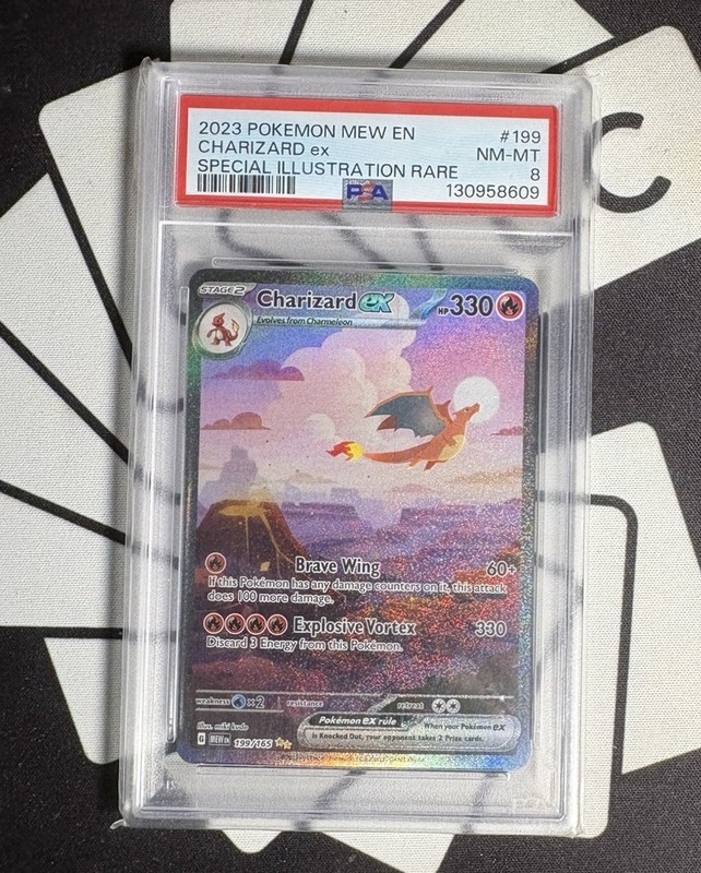 Charizard ex 199/165 Scarlet & Violet 151 SIR Holo English PSA 8