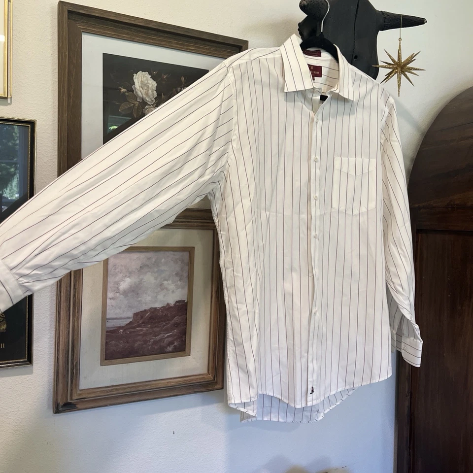 Nordstrom Classic 80’s 2 Ply Broadcloth Dress Shirt Long Staple Cotton Holiday - Image 2 of 4