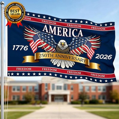 3 Ply 250 Years America Flag - Double Sided Patriotic Eagle 3 X 5 Ft Anniversary