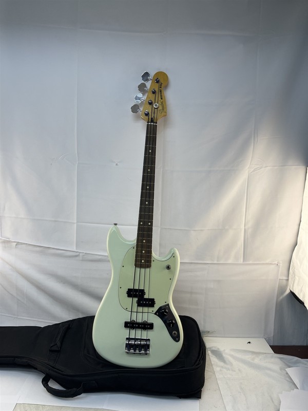 2016 Fender Mustang Bass PJ SBL 4-String Bass Guitar Made In Mexico