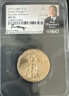 2021 Gold 999 1/2 Oz Top Pop Eagle Ed Moy T1 Eagle G$25 1st Day Rare Covid Era
