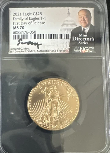 Ngc Gold 1/2 Ounce Eagle Ed Moy 2021 T1 Eagle G$25 First Day Rel Rare Covid Year
