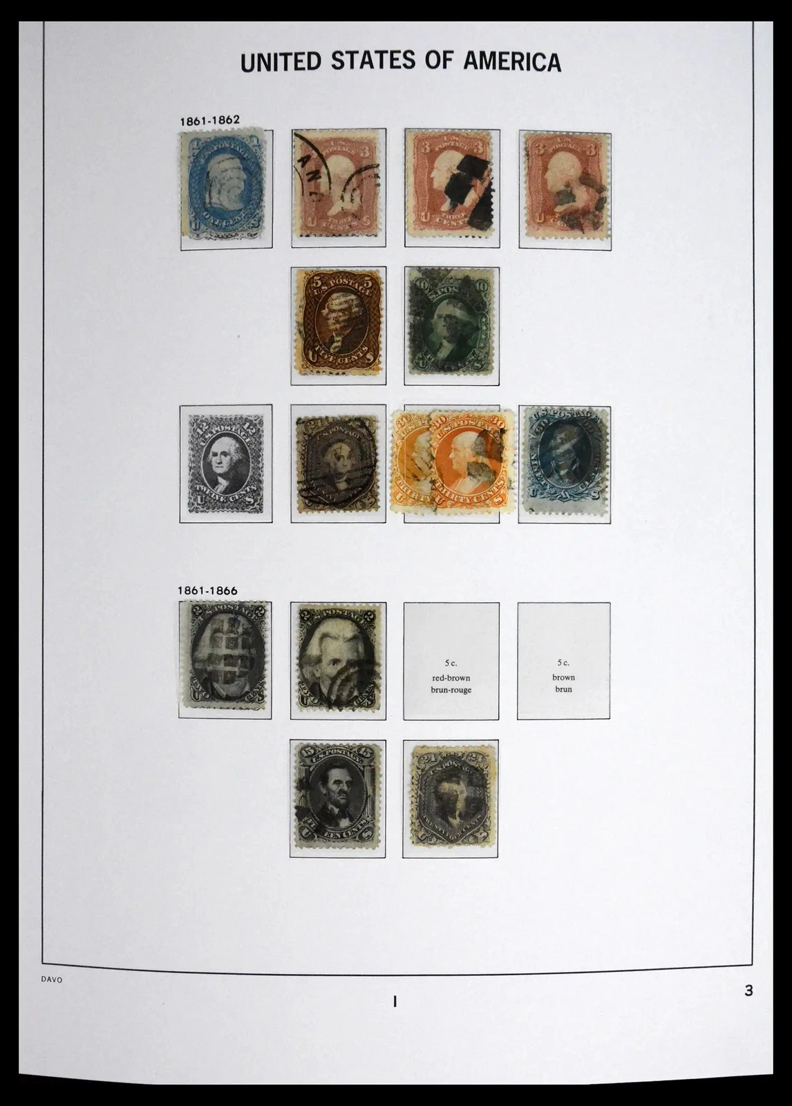 USA 1851-1960 USED Classics in DAVO Album Stamp Collection