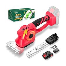 2-in-1 600W Cordless Hedge Trimmer, 21V Battery Operated Trimmer for Bush & G...