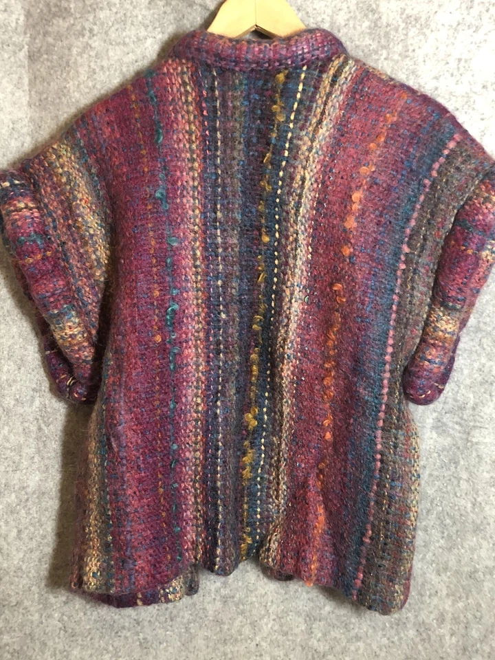 LucyAnn Warner 毛衣女式中号多色开襟手工编织波西米亚 — 第 4/4 张图片