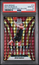 Panini Mosaic Elevate Reactive Yellow /99 Matas Buzelis #14 PSA 10 Bulls Rookie