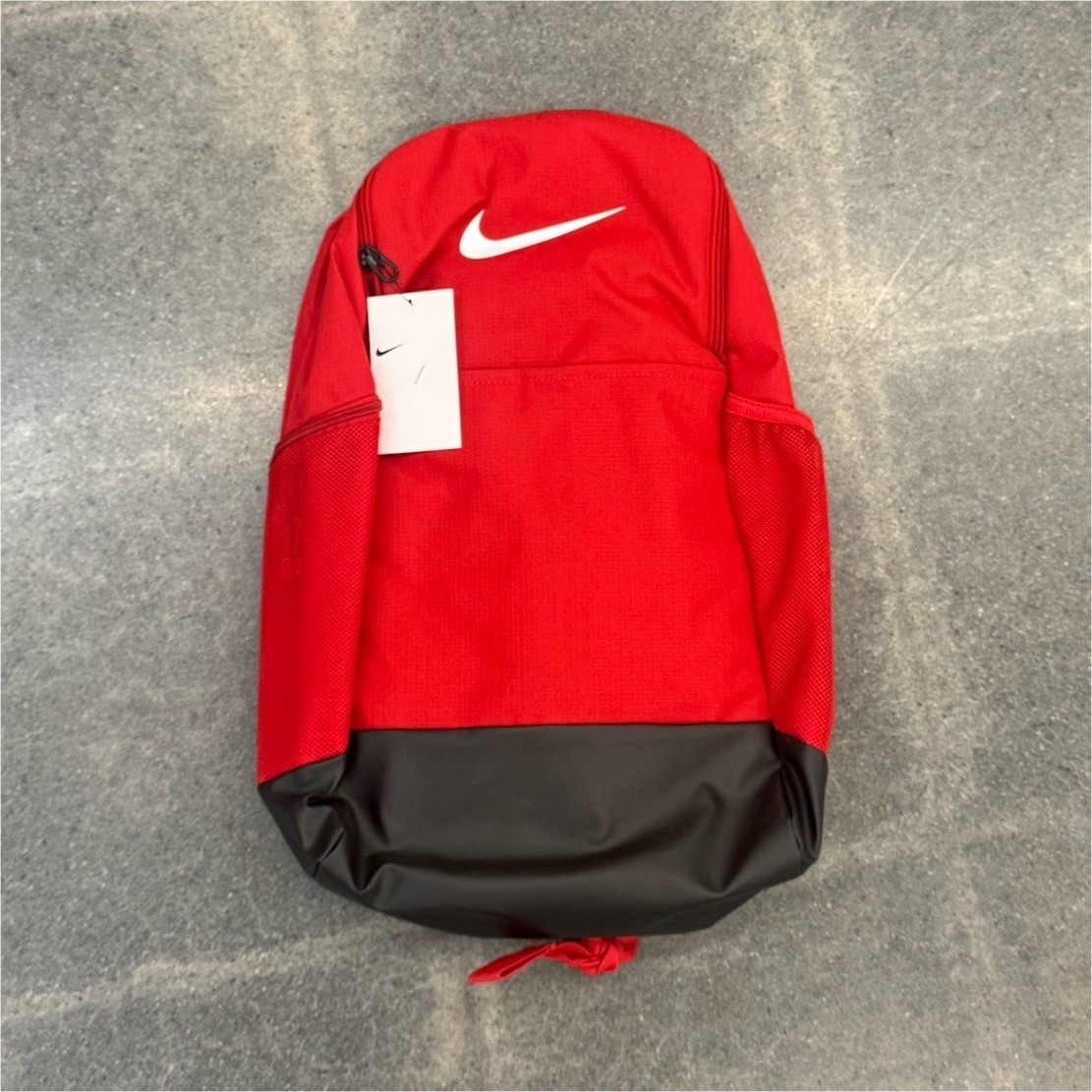 Nike Men's Red Black Backpack Padded Adjustable Strap Pockets Sports Casual