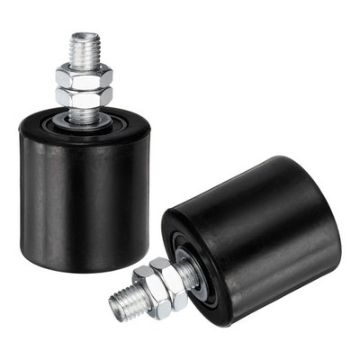 2Pcs Slide Gate Guide Roller 2'' Nylon Sliding Gate Support Assembly, Black