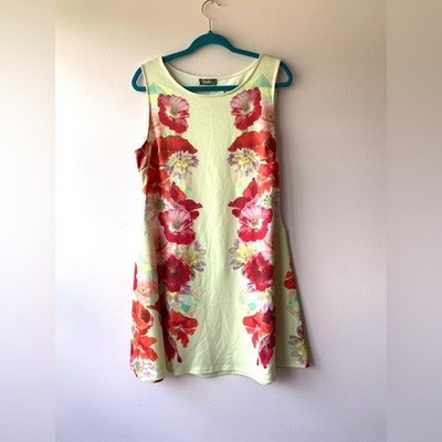 NEIMAN MARCUS Floral Sleeveless Dress Size XL Elegant Party Summer Spring