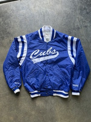 Vintage DeLong Chicago Cubs Satin Bomber Jacket Medium Made In USA 80s MLB