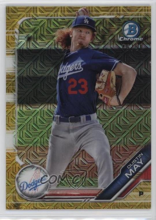 2019 Bowman Chrome Prospects Mega Box Gold Mojo Refractor 46/50 Dustin May 1l8x