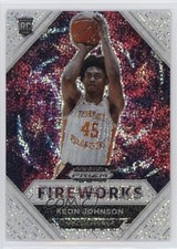 2021-22 Panini Prizm Draft Picks Fireworks White Sparkle Keon Johnson #5 11oq