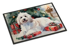 Coton De Tulear Cozy Christmas Doormat Front Door Mat Indoor Outdoor Rugs for