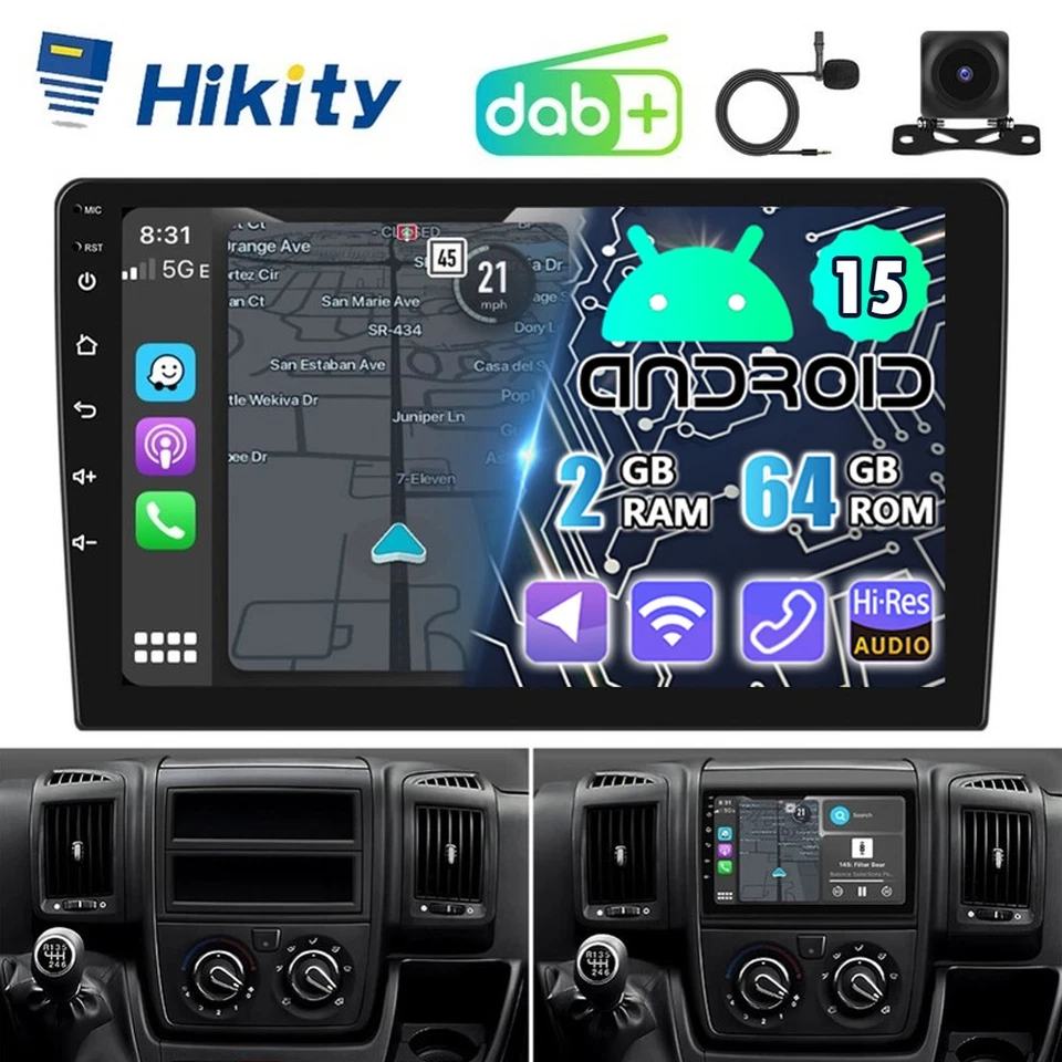 CarPlay 64GB Autoradio Für Fiat Ducato Peugeot Boxer Citroen Jumper Navi BT DAB+ - Bild 1 von 4
