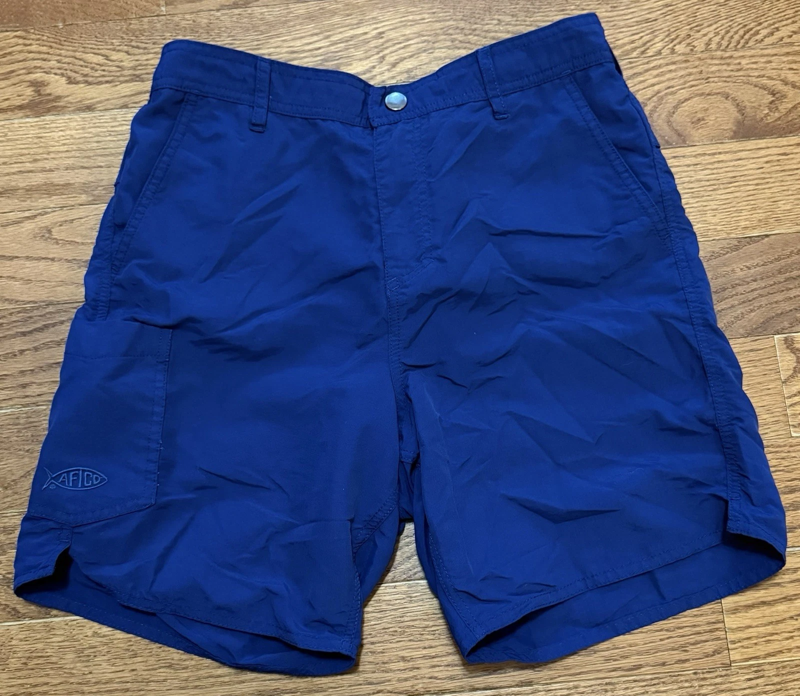 AFTCO Shorts Mens Size 28 Blue Fishing Unlined 7” Inseam Outdoor Performance