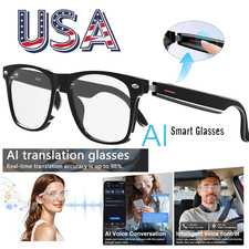 AI Smart Glasses 116 Bluetooth Call Voice Assistant Music Translate Unisex US
